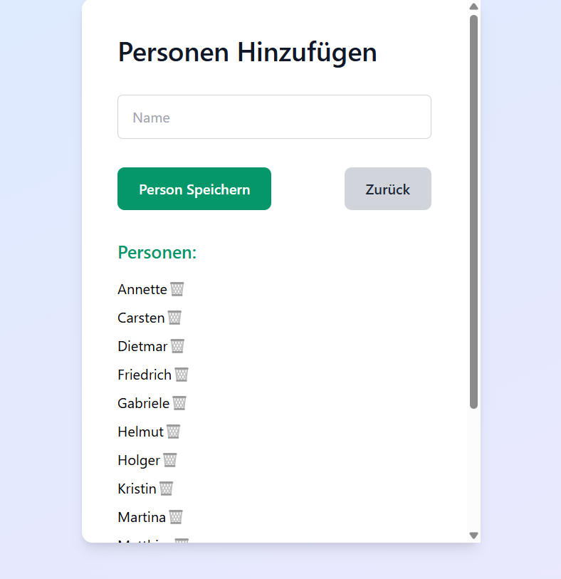 Personen hinzufügen