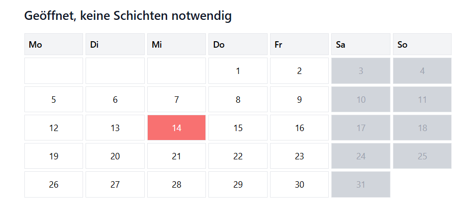 Keine Schichten notwendig